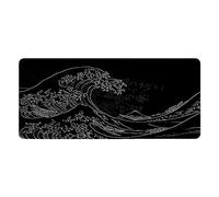 Gaming Me Pad Sea Wave Me Pad Desk Mat 3mm Thick Soft Sth Surface and -Slip Rubber Base Soft Cloth 31.5 X 11.8 Inch