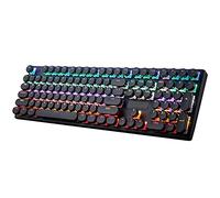 Gaming Mechanical Keyboard and Mouse Combo, Wired Anti-Ghosting RGB Backlit 104-Key Keyboard with Blue Red Switches