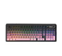 Gaming Mechanical Keyboard With Color Screen 98 RGB Wireless Bluetooth Keyboard Compatible With PC And Laptop 8000mAh(Gary-Cyan Cloud)