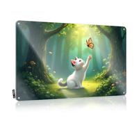 Gaming Metal Tin Decor A White Kitten Plays With A Butterfly In A Forest Tin Sign Funny Poster Sign Bar Signs Vintage(30X40CM)