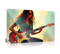 Gaming Metal Tin Decor A Woman Playing An Electric Guitar Tin Sign Funny Poster Sign Bar Signs Vintage(30X40CM)