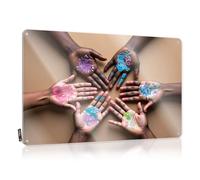 Gaming Metal Tin Decor Colorful Hands Reaching Out In Unity Tin Sign Funny Poster Sign Bar Signs Vintage(30X40CM)