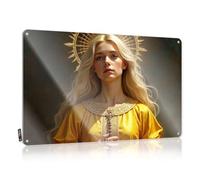 Gaming Metal Tin Decor Golden Halo Regal Attire Radiant Figure Tin Sign Funny Poster Sign Bar Signs Vintage(30X40CM)