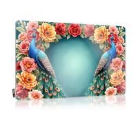 Gaming Metal Tin Decor Peacock And Floral Heart Frame Tin Sign Home Wall Decor Funny Metal Sign Tin Signs Warning(30X40CM)
