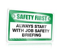 Gaming Metal Tin Decor Safety First Always Start With Job Briefing Tin Sign | Metal Tin Sign Wall Decor Tin Sign For Man Cave Bar Open Metal Sign Metal Sign Funny(30X40CM)