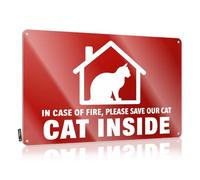 Gaming Metal Tin Decor Save Our Cat In Case Of Fire Tin Sign Home Wall Decor Funny Metal Sign Tin Signs Warning(20X30CM)
