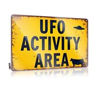 Gaming Metal Tin Decor Ufo Activity Area: A Mysterious Sign Tin Sign Home Wall Decor Funny Metal Sign Tin Signs Warning(30X40CM)