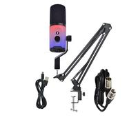 Gaming Microphone for PC, Streaming Mic with RGB Lighting, Mute & Gain Control, Boom Arm, Pop Filter, USB Condenser Gaming Mic for Podcasting, YouTube, Discord, PS4/PS5, Mac, Microfono Profesional (A)