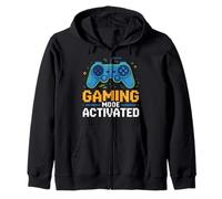 Gaming Mode Activated Retro Video Gamer Zip Hoodie