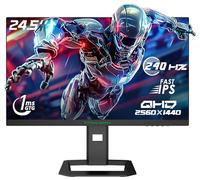 Gaming Monitor 24.5" 240Hz 1440p QHD 2560x1440p Fast IPS Panel 1ms GTG Response Time Adaptive Sync 126% sRGB HDR Low Blue Light VESA 100x100