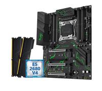 Gaming Motherboard Fit For MACHINIST X99 MR9S Motherboard Kit LGA2011-3 Xeon E5 2680 V4 Cpu 32GB DDR4 Four Channel TPM 2.0 Interface NVME M. USB3(Motherboard+CPU)