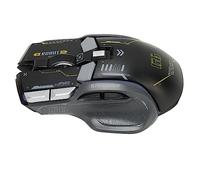 Gaming Mouse 10 Keys Rechargeable Programmable Macro 2.4G Silent 3 Wired Computer Mouse IOS Mode (Black)