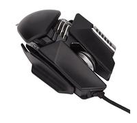 Gaming Mouse, 12800 DPI Mechanical Aesthetic Design Retractable Adjustment RGB Water Cooled Lighting Effect Wired Mouse Electroplated Rollers Metal Brushed Base PC Gaming Mice with Base DPI Cycle Key