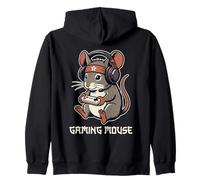 Gaming Mouse Kawaii Funny Literal Retro Video Gamer Pun Zip Hoodie