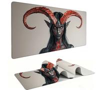 Gaming Mouse Mat 600 x 300 mm XXL Large Gaming Mouse Pad Waterproof Mousepad Long Desk Pad with Stitched Edges Desk Mat with Rubber Base, Office Accessories for Men, Gifts for Women (Devil) B-244