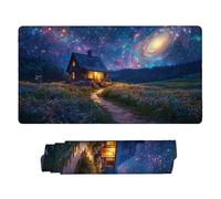 Gaming Mouse Mat 600 x 300 mm XXL Large Gaming Mouse Pad Waterproof Mousepad Long Desk Pad with Stitched Edges Desk Mat with Rubber Base, Computer Accessories for Men (Starry Sky Cabin) E-914