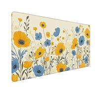Gaming Mouse Mat 800 x 400 mm XXL Large Gaming Mouse Pad Waterproof Mousepad Long Desk Pad with Stitched Edges Mousepad with Rubber Base, Desk Accessories for Men, Gifts Women (Spring Flowers) N-274