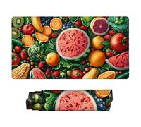 Gaming Mouse Mat 800 x 400 mm XXL Large Gaming Mouse Pad Waterproof Mousepad Long Desk Pad with Stitched Edges Desk Mat with Rubber Base, Computer Accessories for Men, Gifts for Women (Fruit) E-822