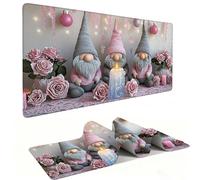 Gaming Mouse Mat 900 x 400 mm XXL Large Gaming Mouse Pad Waterproof Mousepad Long Desk Pad with Stitched Edges Desk Mat with Rubber Base, Office Accessories for Men, Gifts (Christmas Gnome) B-1066