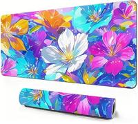 Gaming Mouse Mat Abstract Mouse Pad large Flower 500 x 250x3mm Extended Desk Mat large, Keyboard Pad and Desk Accessories, Water-Resistant Surface and Non-Slip Base Mousemat for Office Deco DZ-64