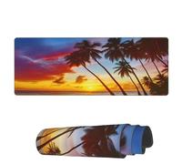 Gaming Mouse Mat Beach Sunset Tree Palm Seaside Large Mouse Pads Durable Computer Mousepad, For Work, Laptop, Office, 80x30cm