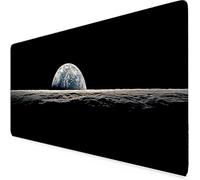 Gaming Mouse Mat Black Mouse Pad Earth Desk Mat Large 60 x 30cm Protector Desk Pad Non-Slip Rubber Base with Stitched Edges, for Computer, PC, Laptop, Work, Home Office (Black,Earth 600x300x3mm) k2758