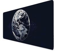 Gaming Mouse Mat Black Mouse Pad Earth Desk Mat Large 60 x 30cm Protector Desk Pad Non-Slip Rubber Base with Stitched Edges, for Computer, PC, Laptop, Work, Home Office (Black,Earth 600x300x3mm) k2478