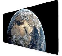 Gaming Mouse Mat Black Mouse Pad Earth Desk Mat Large 70 x 30cm Protector Desk Pad Non-Slip Rubber Base with Stitched Edges, for Computer, PC, Laptop, Work, Home Office (Black,Earth 700x300x3mm) d2766