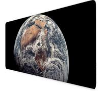 Gaming Mouse Mat Black Mouse Pad Earth Desk Mat Large 70 x 30cm Protector Desk Pad Non-Slip Rubber Base with Stitched Edges, for Computer, PC, Laptop, Work, Home Office (Black,Earth 700x300x3mm) d5090