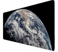 Gaming Mouse Mat Black Mouse Pad Earth Desk Mat Large 80 x 40cm Protector Desk Pad Non-Slip Rubber Base with Stitched Edges, for Computer, PC, Laptop, Work, Home Office (Black,Earth 800x400x3mm) i5084