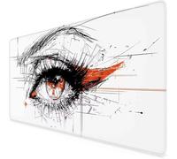 Gaming Mouse Mat Black Mouse Pad Eye Desk Mat Large 80 x 40cm Protector Desk Pad Non-Slip Rubber Base with Stitched Edges, for Computer, PC, Laptop, Home, Office, Work (Black,Eye 800x400x3mm) c2151