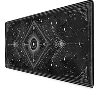 Gaming Mouse Mat Black Mouse Pad Geometry Desk Mat Large 90 x 40cm Protector Desk Pad Non-Slip Rubber Base with Stitched Edges, for Computer, PC, Work, Home Office (Black,Geometry 900x400x3mm) f1592