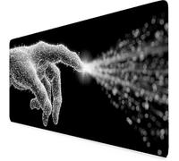 Gaming Mouse Mat Black Mouse Pad Hand Desk Mat Large 60 x 30cm Protector Desk Pad Non-Slip Rubber Base with Stitched Edges, for Computer, PC, Laptop, Home, Office, Work (Black,Hand 600x300x3mm) k3934