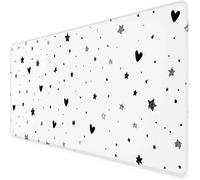 Gaming Mouse Mat Black Mouse Pad Love Desk Mat Large 90 x 40cm Protector Desk Pad Non-Slip Rubber Base with Stitched Edges, for Computer, PC, Laptop, Home, Office, Work (Black,Love 900x400x3mm) f5708