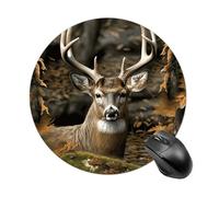 Gaming Mouse Mat Camouflage Deer Gaming Mouse Pad With Non-Slip Rubber Base Durable Decor Table Mat, For Desk, Computer, Work, Travel, 20cm