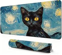 Gaming Mouse Mat Cat Mouse Pad large Abstract 1200 x 600 x 3mm Extended Desk Mat large, Keyboard Pad and Desk Accessories, Water-Resistant Surface and Non-Slip Base Mousemat for Office Deco DZ-621