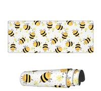 Gaming Mouse Mat Childish Doodle Bees Large Mouse Pads Portable Writing Mat, For Office, Laptop, Study, 80x30cm
