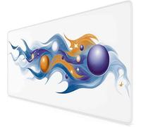 Gaming Mouse Mat Color Mouse Pad Planet Desk Mat Large 90 x 40cm Protector Desk Pad Non-Slip Rubber Base with Stitched Edges, for Computer, PC, Laptop, Home Office (Color,Planet 900x400x3mm) o5421