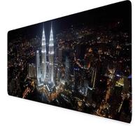 Gaming Mouse Mat Color Mouse Pad Twin Towers Desk Mat Large 80 x 40cm Protector Desk Pad Non-Slip Rubber Base with Stitched Edges, for Computer, PC, Home Office (Color,Twin Towers 800x400x3mm) c1227