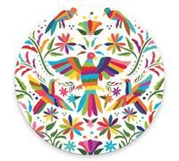 Gaming Mouse Mat Colorful Mexican Traditional Computer Mouse Pad Durable Washable Portable Writing Mat, For Desk, Study, Office, Travel, 20cm