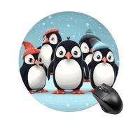 Gaming Mouse Mat Cute Penguins Computer Mouse Pad Portable Small With Non-Slip Rubber Base Table Mat, For Home, Study, Work, Desk, 20cm