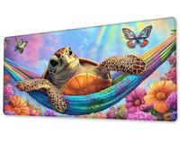 Gaming Mouse Mat Desk Office Mouse Pad Large Size 700x300 XXL Extended Comfortable Mousepa, With Non-Slip Rubber Water-Resistant Surface Improved Precision and Speed，for Male Gift Sea Turtle zj-834