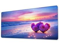 Gaming Mouse Mat Desk Office Mouse Pad Large Size 900x400 XXL Extended Comfortable Mousepa, With Non-Slip Rubber Water-Resistant Surface Improved Precision and Speed,for Male Gift Love Rose zj-868
