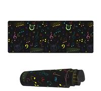 Gaming Mouse Mat Doodle Bass Clef Music Notes Large Mouse Pads Decor Desk Pad, For Office, Laptop, Travel, 80x30cm