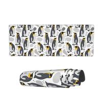 Gaming Mouse Mat Doodle Simple Penguins Large Mouse Pads Portable Writing Mat, For Desk, Office, Computer, 80x30cm