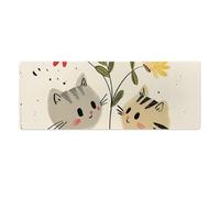 Gaming Mouse Mat Draw Two Cats Extended Mouses Pad Non-Slip Rubber Base Mice Pads Table Mats for Office Game Home 30x80cm