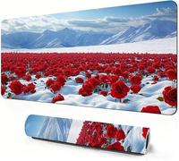 Gaming Mouse Mat Flower Mouse Pad large Rose 900 x 500 x 3mm Extended Desk Mat large, Keyboard Pad and Desk Accessories, Water-Resistant Surface and Non-Slip Base Mousemat for Office Deco DZ-414