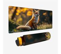 Gaming Mouse Mat Fox Large Mouse Pad 900x400x3mm, Animal Desk Mat with Stitched Edges, Waterproof Extended Washable Desk Pad with Non-Slip Rubber Base, Gaming Accessories for PC, Laptop, Model 139