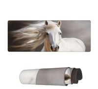 Gaming Mouse Mat Horse White With Feathers Large Mouse Pads Soft Writing Mat, For Home, Study, Work, 80x30cm