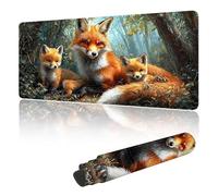 Gaming Mouse Mat Large Mouse Mats for Desk Durable & Washable, Desk Pad with Non-Slip Rubber Base, Stitched Edges Desk Pad for Computer, Laptop, Office, Home, Gaming - Yellow Fox 1500 x 800 mm Y-y66